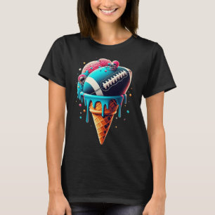 Camiseta Cone De Aquarela De Sorvete De Futebol Com Sprin