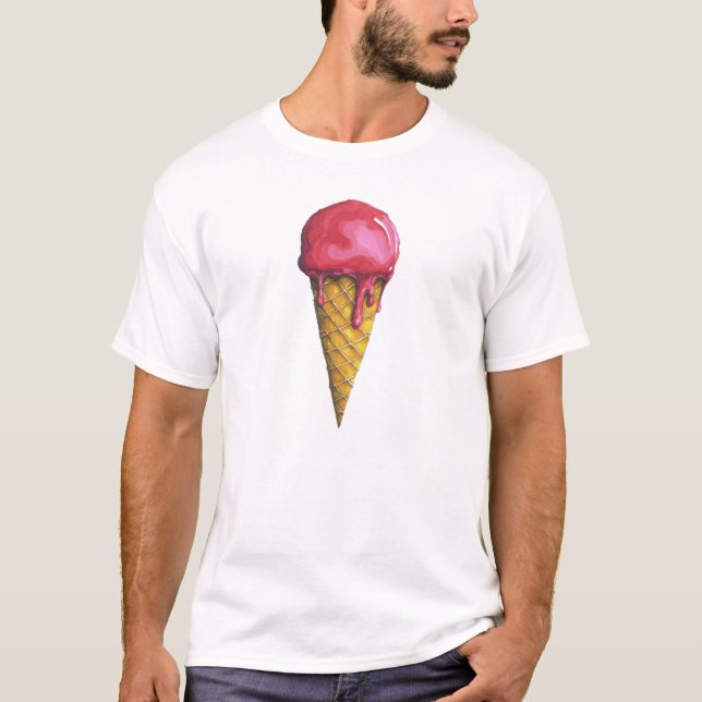 Camiseta Cone de gelados de morango (Frente)