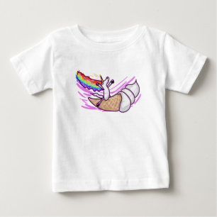 Camiseta Cone de Sorvete de Cavalgar Arco-íris Unicórnio