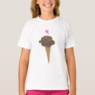 Camiseta Cone de Sorvete de Chocolate