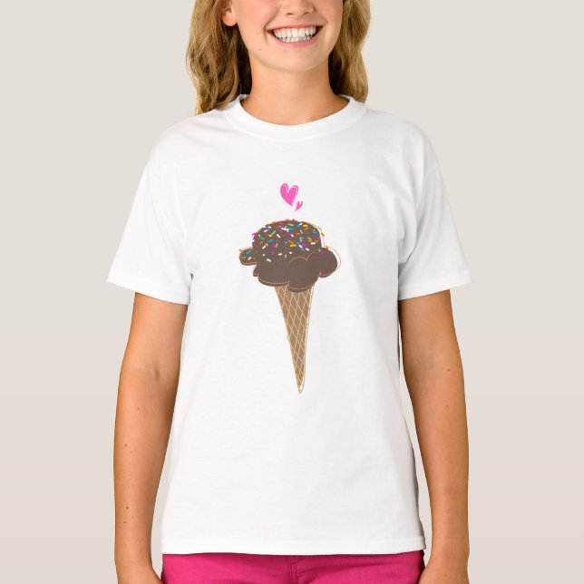 Camiseta Cone de Sorvete de Chocolate (Frente)