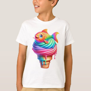 Camiseta Cone de Sorvete de peixe do deserto de pesca diver