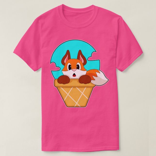 Camiseta cone de Sorvete de raposa (Frente do Design)