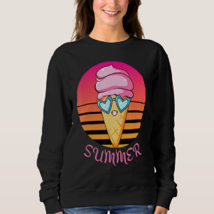 Camiseta Cone de Sorvete de Verão Sunset com Óculos de Sol