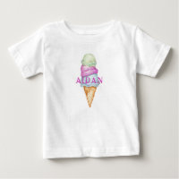Cone de Sorvete Pintado Colorido Personalizado Com
