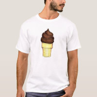 Camiseta Cone de Sorvete Suave de Chocolate