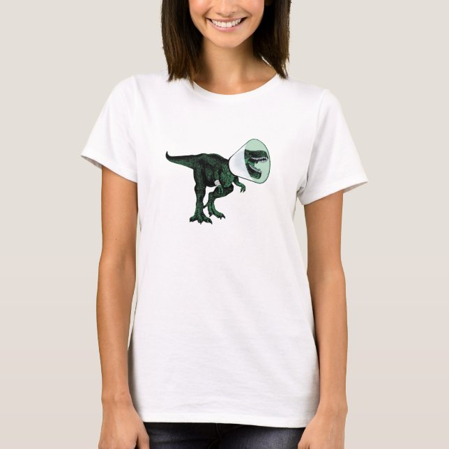 Camiseta Cone de T-Rex da parte dianteira do T das mulheres (Frente)