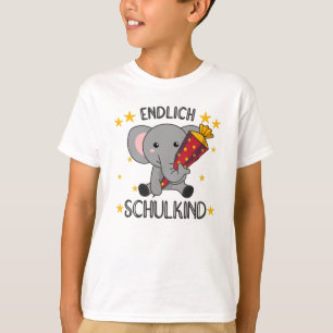 Camiseta Cone Escolar de Elefantes do Jardim Infantil