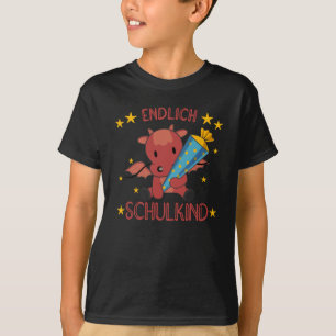 Camiseta Cone Escolar Infantil de Dragão do Jardim Infantil