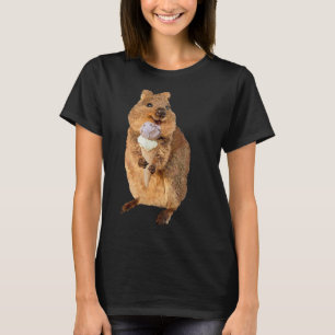 Camiseta cone sorvete quokka comendo kawaii