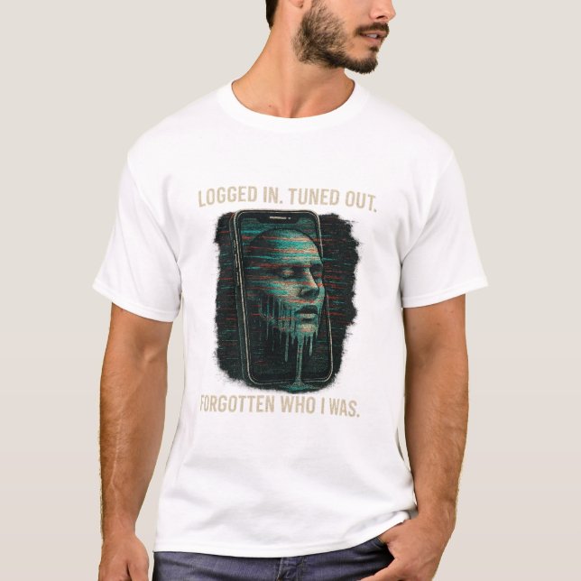 Camiseta Conectado, Desconectado – Arte de Tecnologia com F (Frente)