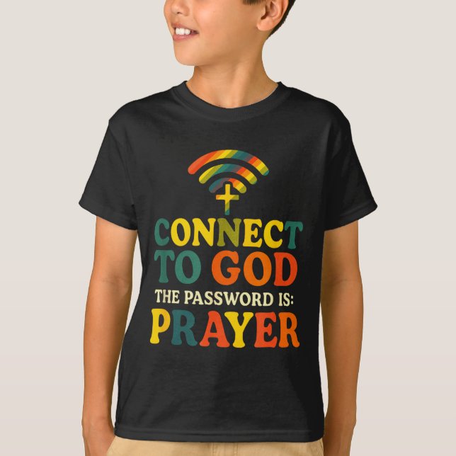 Camiseta Conectar-se a Deus - Oração da Fé Religiosa Cristã (Frente)