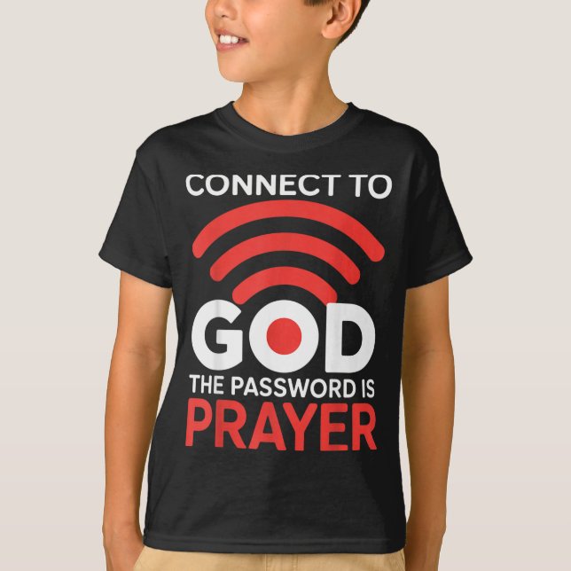 Camiseta Conecte-se a Deus A senha é Oração Wifi Engraçado (Frente)