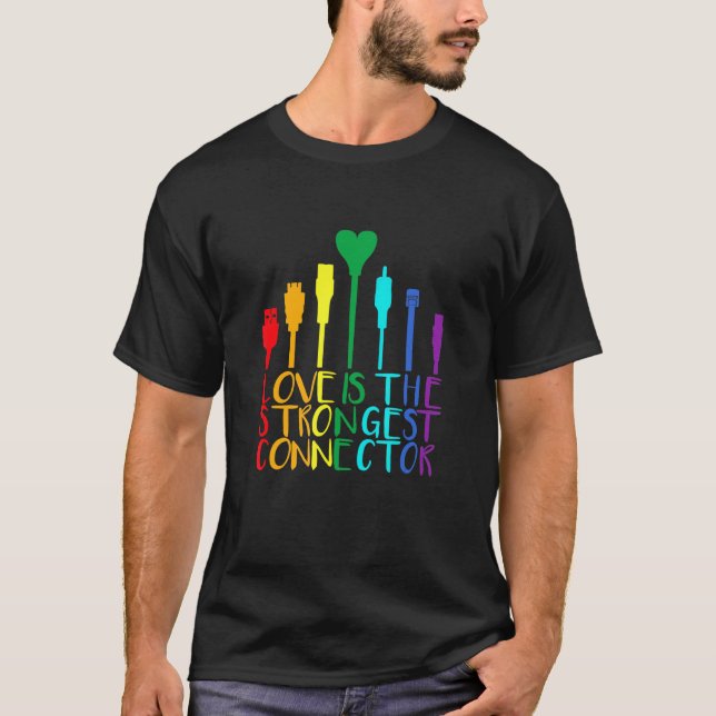 Camiseta Conector 1 do cabo do mês de orgulho Lgbtq (Frente)