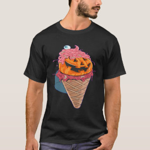 Camiseta cones de Halloween Sorvete de Minhocas de Abóbora
