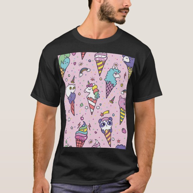 Camiseta Cones de Sorvete de animais (Frente)