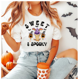 Camiseta Cones de Sorvete de Halloween Retro Doce e Spooky