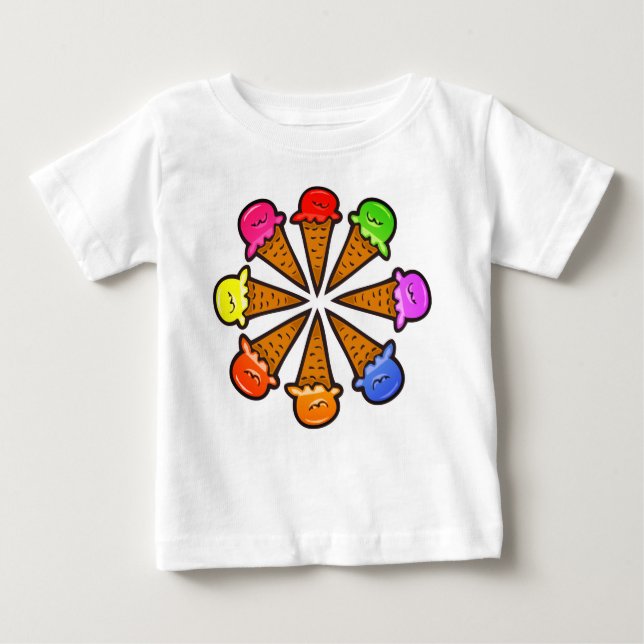 Camiseta Cones de Sorvete Multicoloração N.º 3 (Frente)