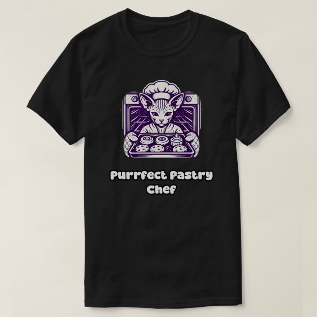 Camiseta Confeiteiro Felino Perfeito em Padaria (Frente do Design)