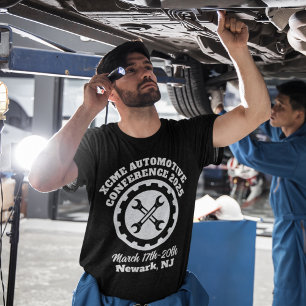 Camiseta Conferência de Automóveis de Estilo Retroativo