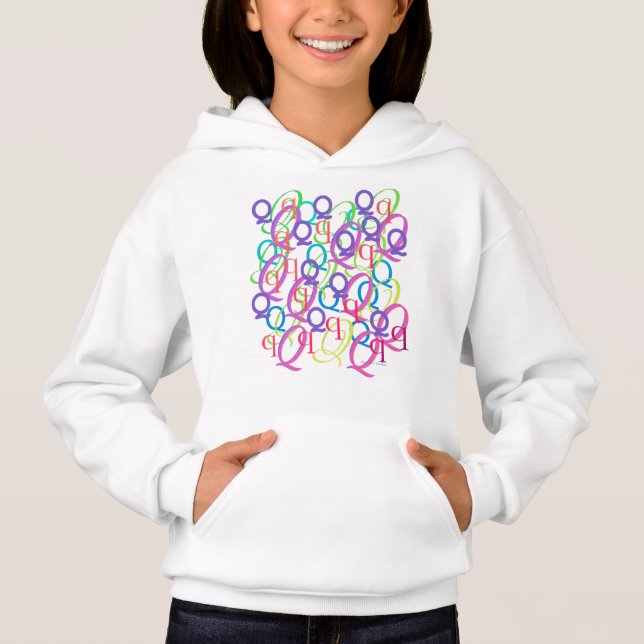 Camiseta Confete de Letras "Q" (Frente)