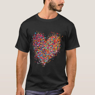Camiseta Confetti Heart Dia de os namorados Para Mulheres A