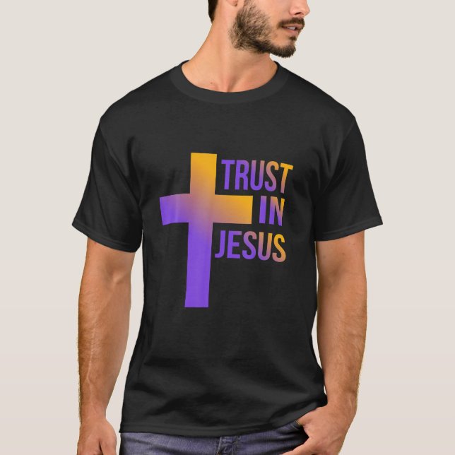 Camiseta Confiança em Jesus Páscoa Mulheres Cristãs Faith C (Frente)