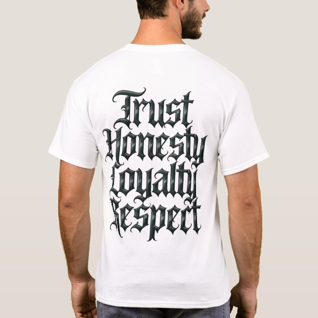 Camiseta Confiança Honestidade Lealdade Respeito (Verso)