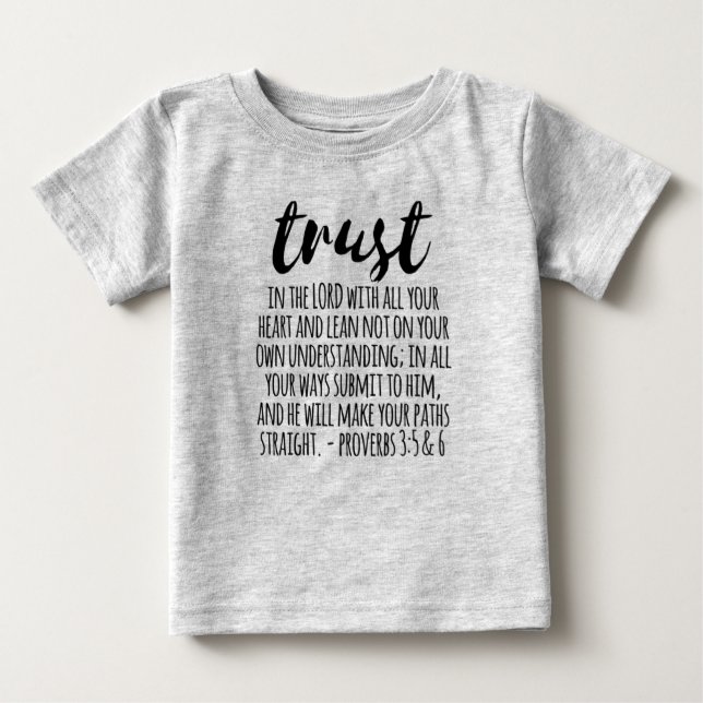 Camiseta Confiança no Lorde Proverbs 3:5-6 (Frente)