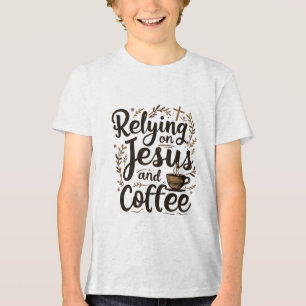 Camiseta Confiando em Jesus e Cafeine Lover