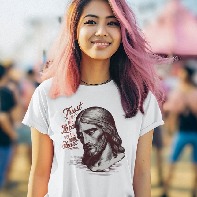 Camiseta Confiar em Jesus com todo o seu coração (Criador carregado)