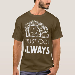 Camiseta Confie em Deus Leão Jesus Culto Louvado