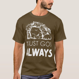 Camiseta Confie em Deus Leão Jesus Culto Louvado