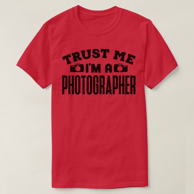 Camiseta Confie em mim como um fotógrafo 1 (Frente do Design)
