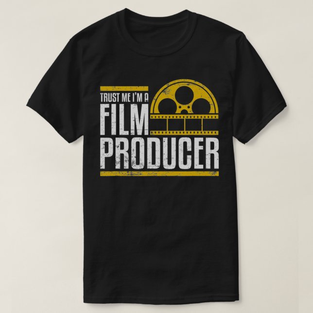 Camiseta Confie em mim como um produtor de filmesDiretor de (Frente do Design)