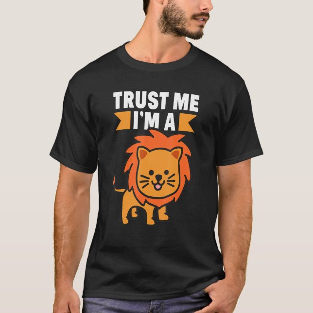 Camiseta Confie em mim, sou um Leão-Leão-Crianças Leão 1 (Frente)
