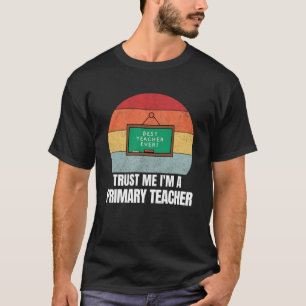 Camiseta Confie em mim sou um professor primário Retro Vint