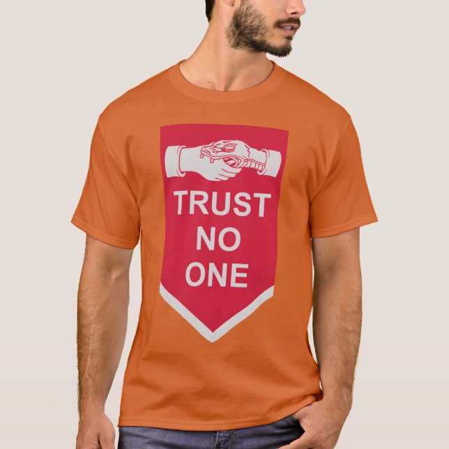 Camiseta confie em ninguém citação retrô (Frente)