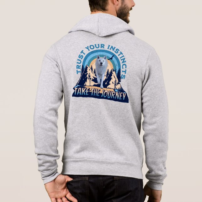 Camiseta Confie em Seus Instintos Aventura do Lobo Ártico A (Verso)