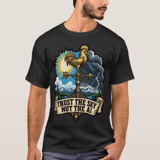 Camiseta Confie no Céu Não na Sabedoria do Tempo da IA Cita