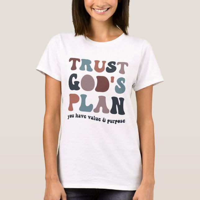 Camiseta Confie No Plano De Deus, Cristão Da Moda (Frente)