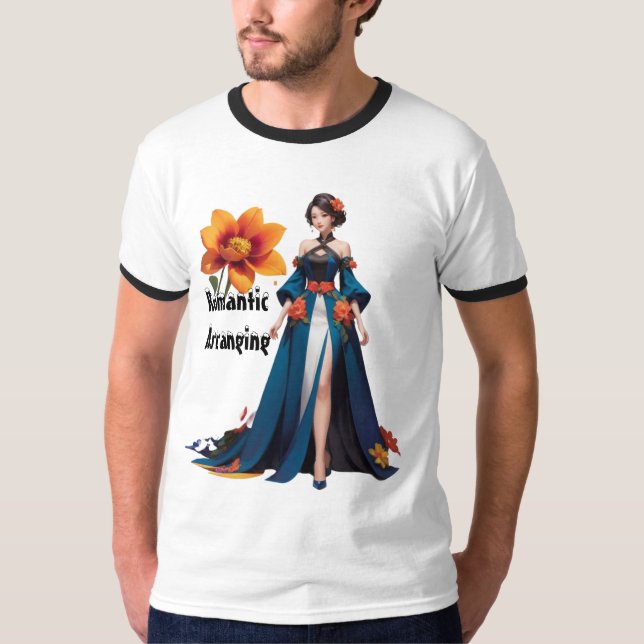 Camiseta Configuração romântica (Frente)