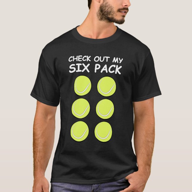Camiseta Confira Meu Abdômen Tanquinho - Bolas de Tênis (Frente)
