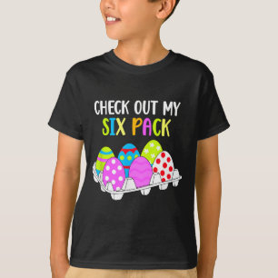 Camiseta Confira Meu Six Pack Ovo de Páscoa Engraçado Trein