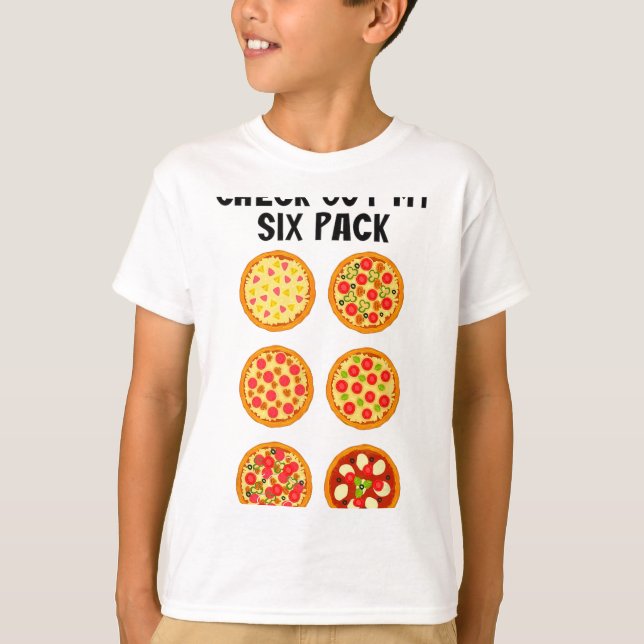 Camiseta Confira Meu Six Pack Pizza Divertida _1  (Frente)