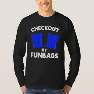 Camiseta Confira Minha Diversão sacos Cornhole Equipe Saco