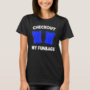 Camiseta Confira Minhas Bolsas Divertidas Equipe Cornhole S