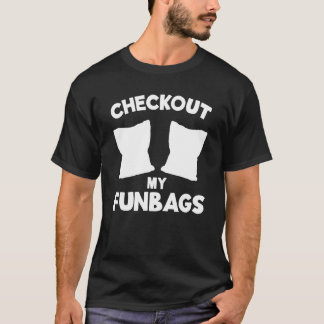 Camiseta Confira Minhas Bolsas Divertidas Equipe Cornhole S