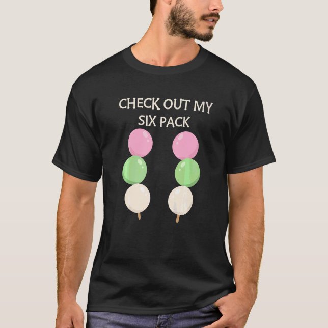 Camiseta Confira Sixpack Mochi Comida Japonesa Academia Six (Frente)
