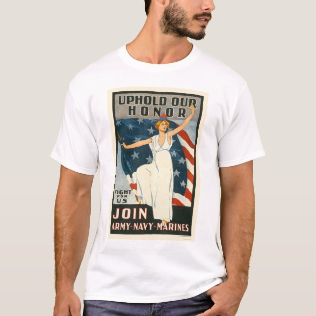 Camiseta Confirme nossa honra - se junte ao marinho do (Frente)